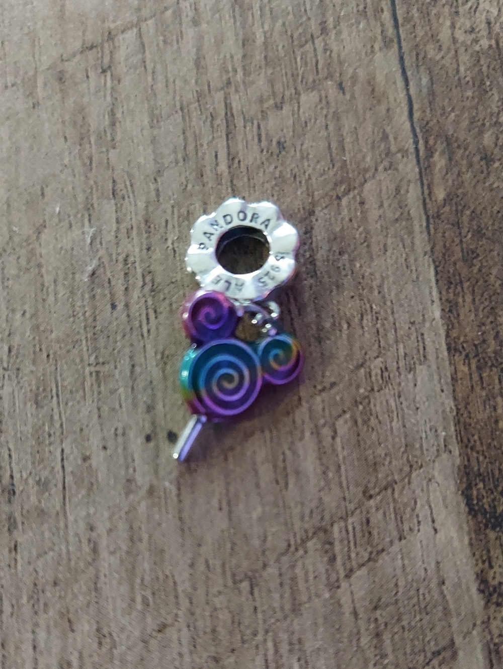 Pandora Multicolor Rainbow MICKEY MOUSE HEAD Lollipop Dangle Charm